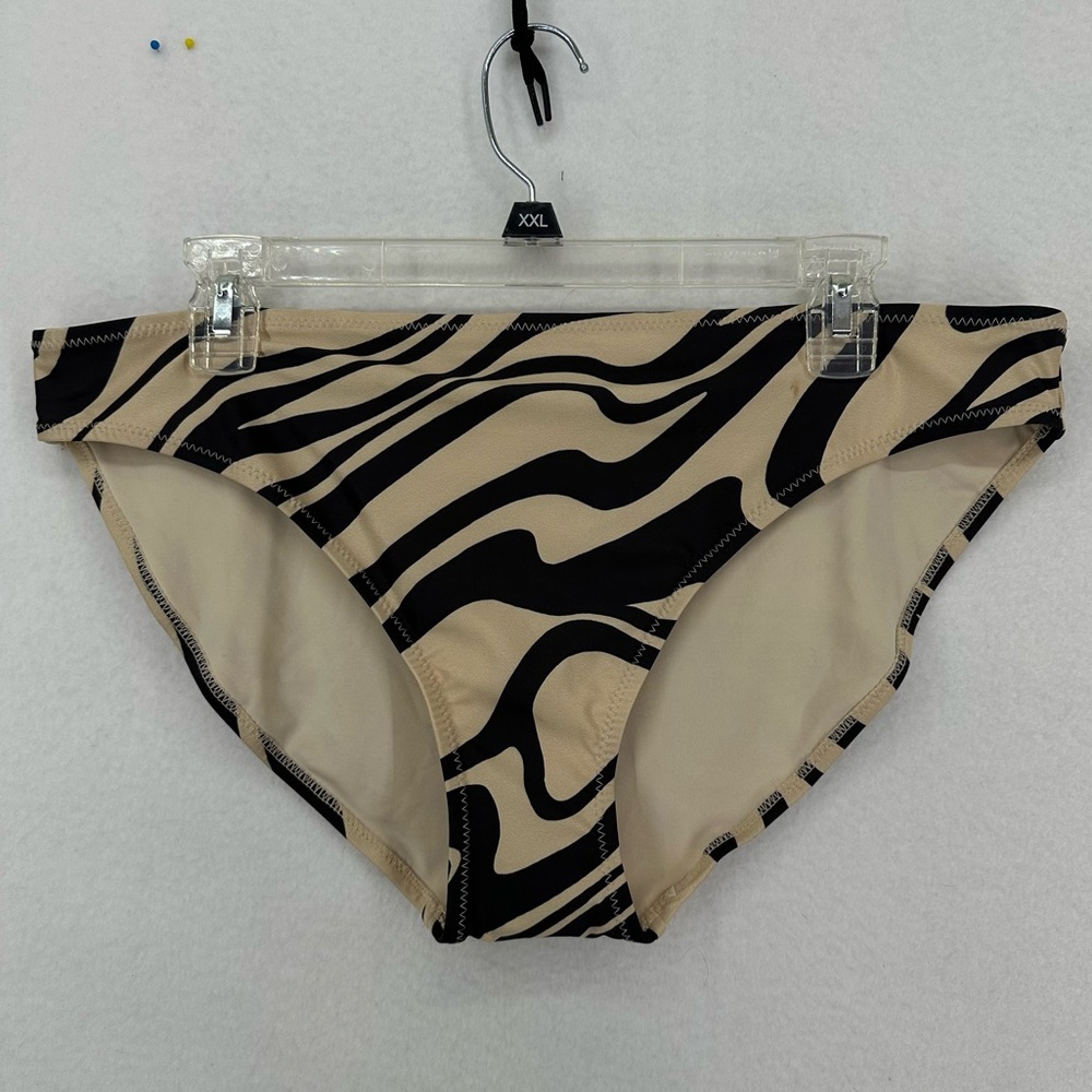 NWT H&M Pattern Bikini Bottoms Womens Large Red 18‎ Beige Black